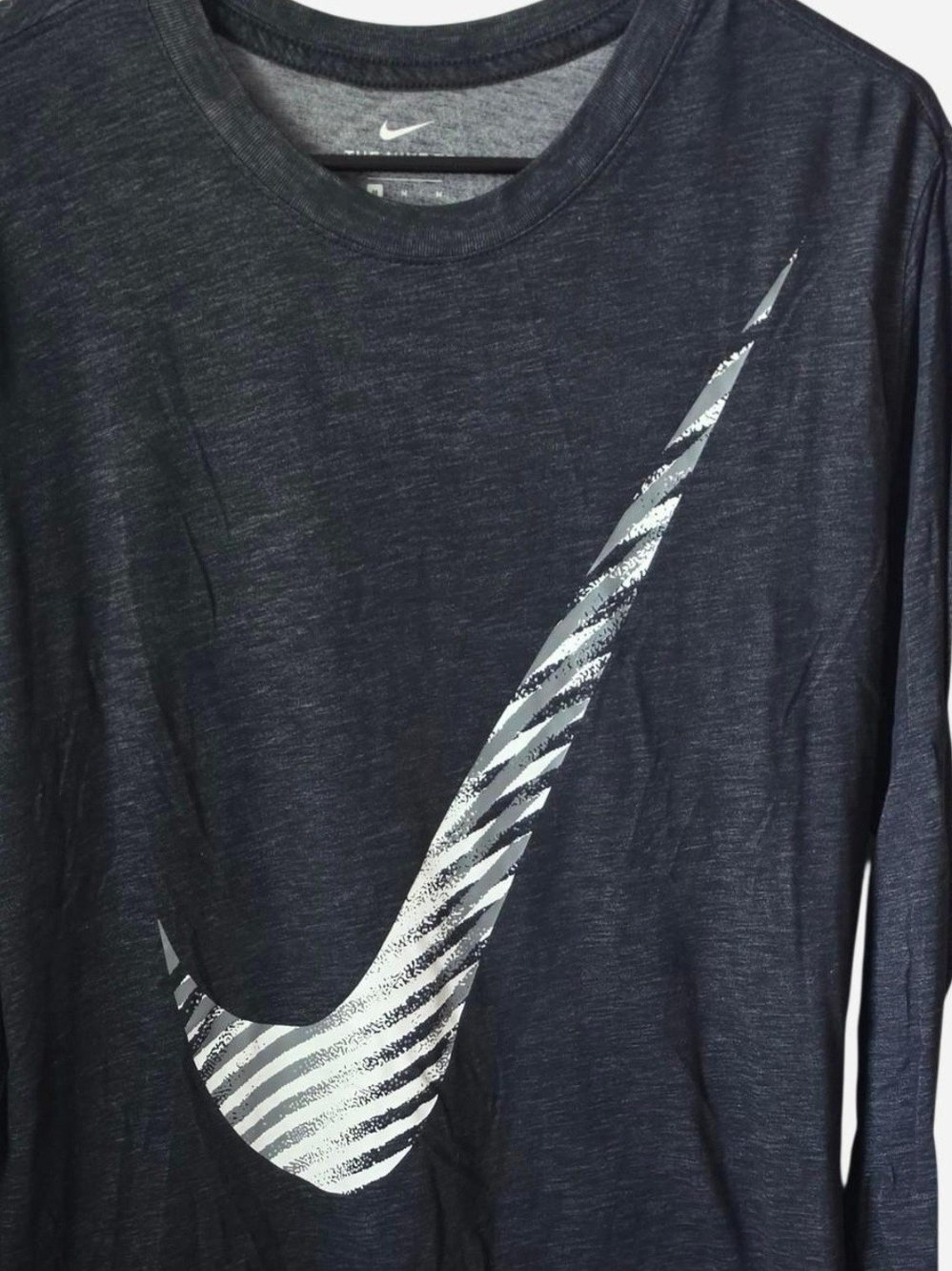 Men's Nike Navy Graphic Tee with Diagonal Stripe - Picture 2 of 4
